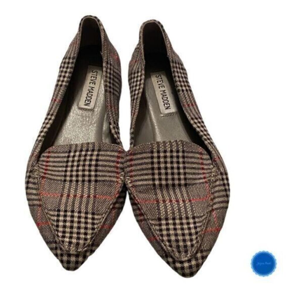 PLAID Feather Loafer Flats